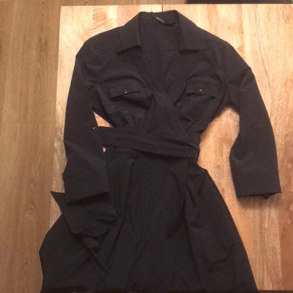 Navy wrap dress